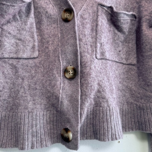 Madewell Lavender Cropped Wool Cardigan Sweater - Picture 5 of 7